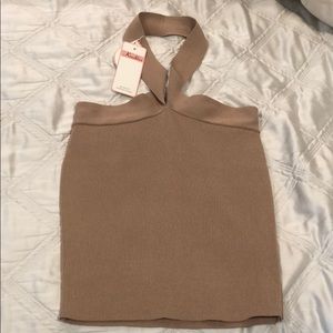 Nude halter top stretchy size small